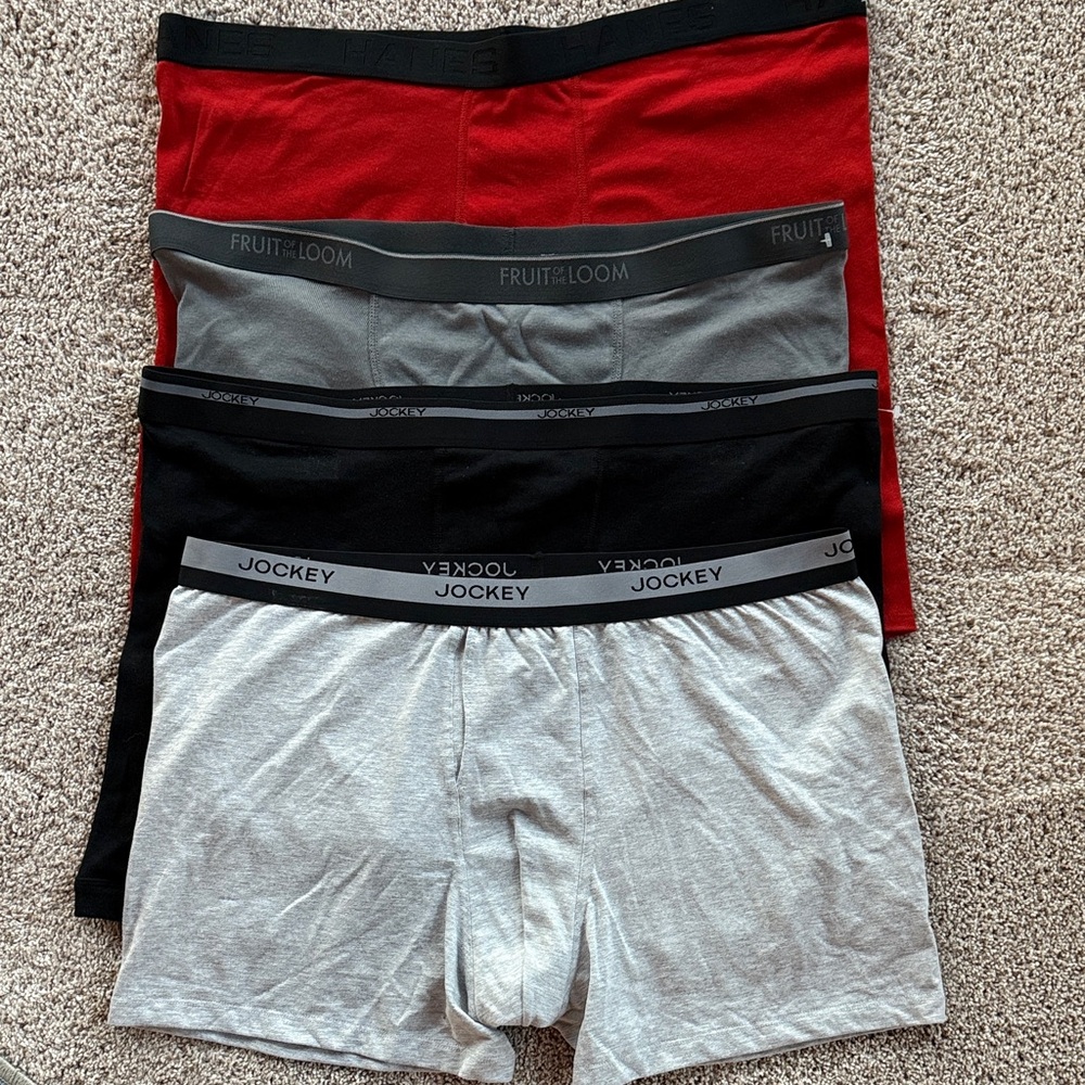 New Men's Boxer Briefs jockey fruit of the loom Hanes size 3 XL